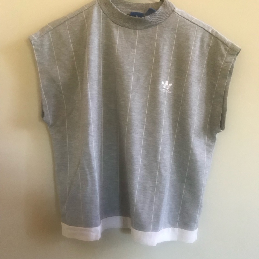 adidas Gray and White Muscle Tee